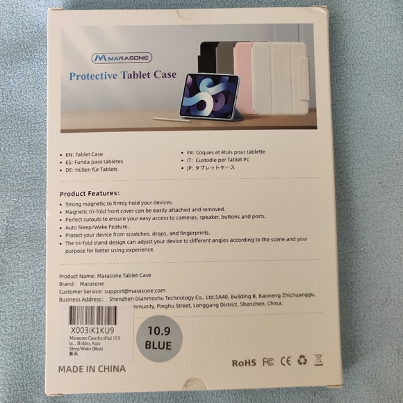 Marasone iPad tablet case for 10.9 inch blue color - Picture 2 of 4